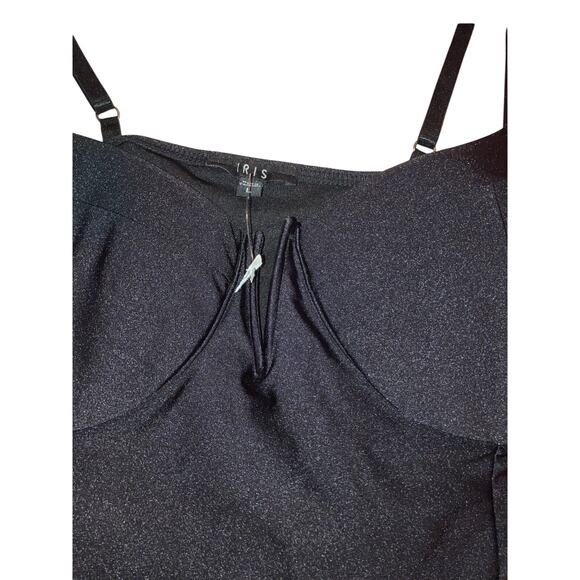 NWT IRIS Black Sparkle Bustier Crop Top/ Bra Top Size Large - Picture 7 of 9